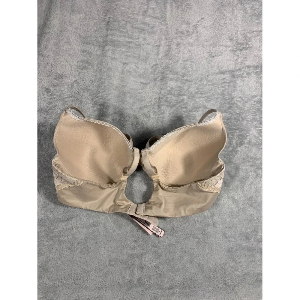 Victoria's Secret Lined Perfect Coverage Bra Womens 38C Beige Lace Trim